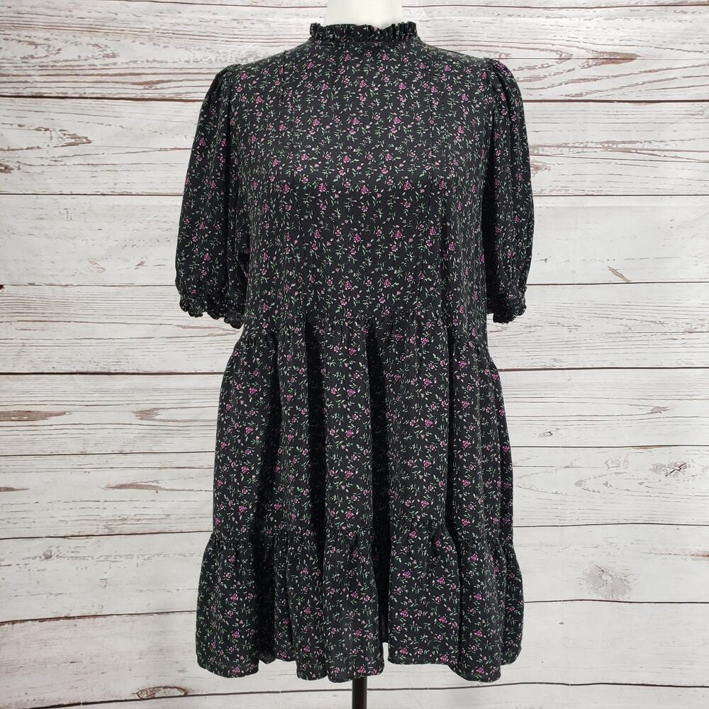 Zara Women's Ditsy Floral Tiered Keyhole Dress Size XS